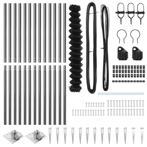  Láncos Kerítés 2 Panel Szürke Fém 25 x 1.5 m Strapabíró