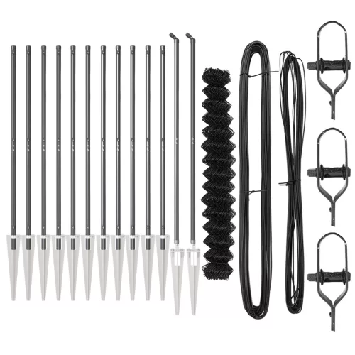  Lánchálós kerítés 13 cölöp rögzítővel 1.6x25 m galvanizált acél