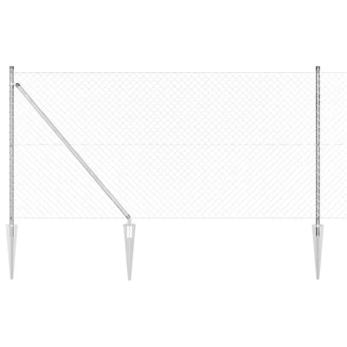  Lánc Kerítés 7 Tüske Oszlop 1.2 x 10 m Galvanizált Acél