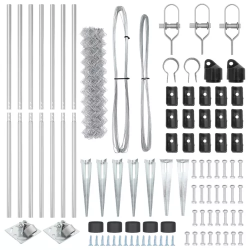  Láncos Kerítés 7 cölöppel 1.4x10 m Horganyzott Acél