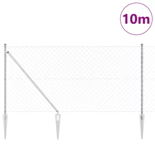  Lánckerítés 7 cölöppel 1x10 m horganyzott acél