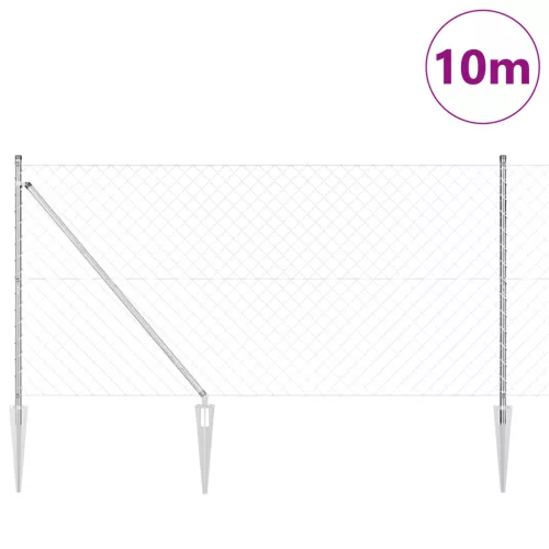  Lánckerítés 7 cölöppel 1.2x10 m Horganyzott acél