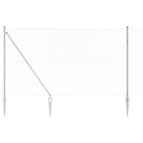  Lánckerítés 7 cölöppel 1.6x10 m Horganyzott acél