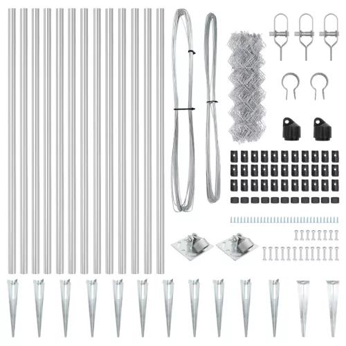  Láncos Kerítés 13 Szegekkel 0.8x25 m Galvanizált Acél