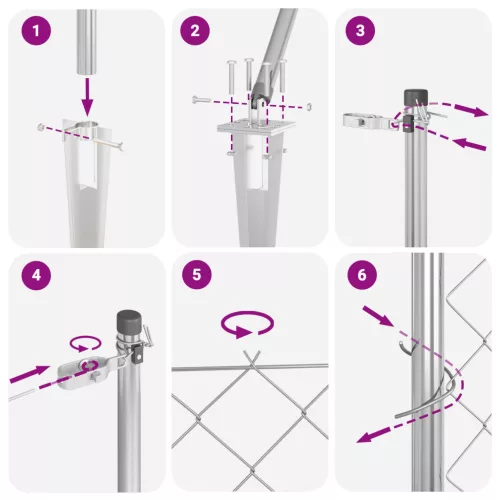  Láncos Kerítés 13 Szegekkel 0.8x25 m Galvanizált Acél