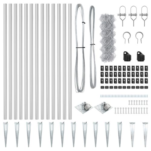  Lánc Kerítés 2 db Cinkezett acél 25 x 0.8 m Strapabíró