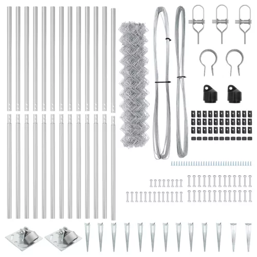  Lánckerítés 13 Spike oszloppal 1.2 x 25 m Galvanizált acél