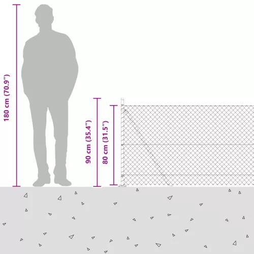  láncos kerítés 7 flancos poszttal 0.8x10 m galvanizált acélból