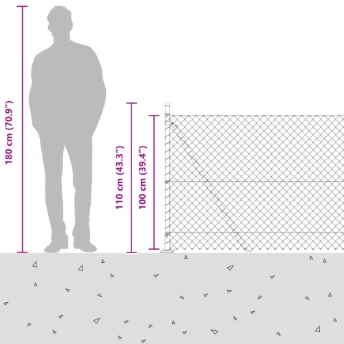 Láncos kerítés 7 felvehető oszloppal 1x10 m horganyzott acél