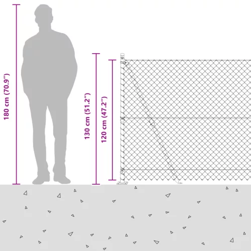  Lánckerítés 7 flangás oszloppal 1,2x10 m Horganyzott acél