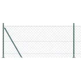    Láncos kerítés 7 Flanged Posts 0.8x10 m Horganyzott acélból