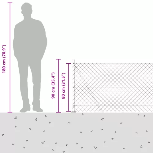  Láncos kerítés 7 Flanged Posts 0.8x10 m Horganyzott acélból