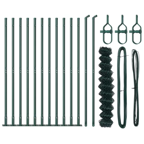  láncszem kerítés 2 db Zöld Porbevonatos acél 0,8 x 25 m Tartós