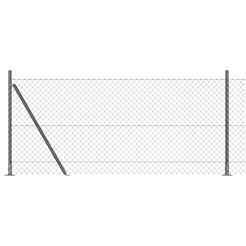  Lánckerítés 7 földbe rögzített oszloppal 1x10 m galvanizált acél