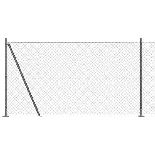 Láncszem Kerítés 7 Flangás Oszloppal 1.2x10 m Horganyzott Acél
