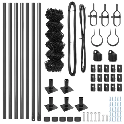  Láncos Kerítés 7 Flangás Oszloppal 0.4x10 m Galvanizált Acél