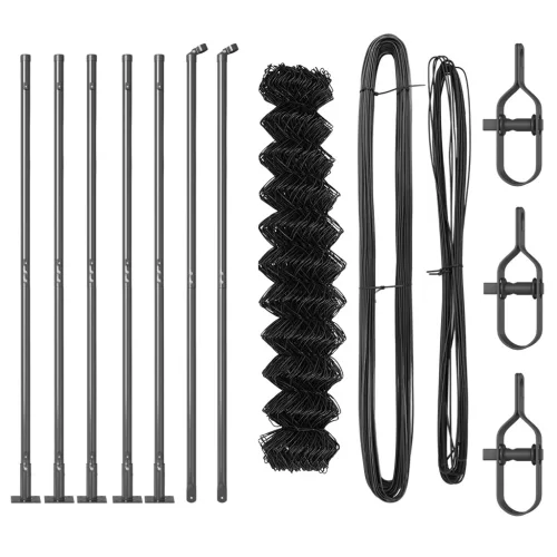  Láncos Kerítés 7 Flanged Posts 1.2x10 m Horganyzott Acél