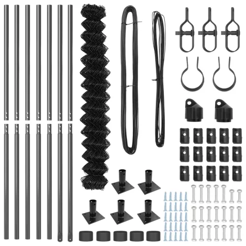  Láncos kerítés 7 Flanged pólussal 1,5x10 m Horganyzott Acél
