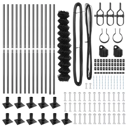  láncos kerítés 13 félflancos oszloppal 0.8x25 m horganyzott acélból