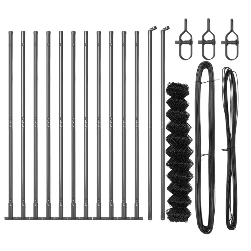  Láncos kerítés 13 füles oszloppal 1,2x25 m Horganyzott acél