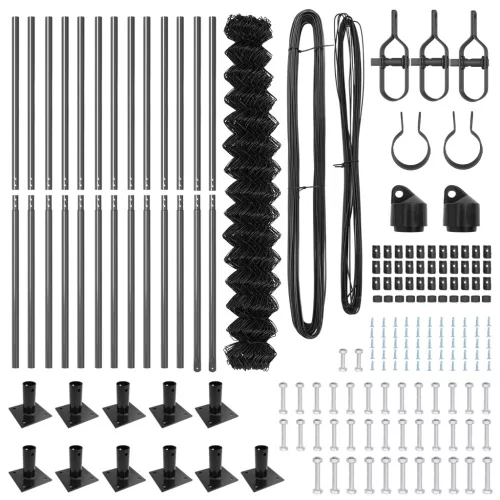  láncos kerítés 2 db Szürke Porszórt acél 25 x 1.5 m Tartós