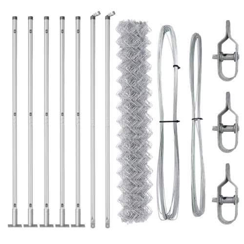  Lánckerítés 7 Flangás Kivitelezéssel 1,5x10 m Galvanizált Acélból