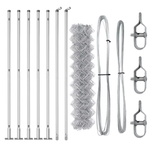  Láncos kerítés 7 földelő rúddal 1.2x10 m galvanizált acél
