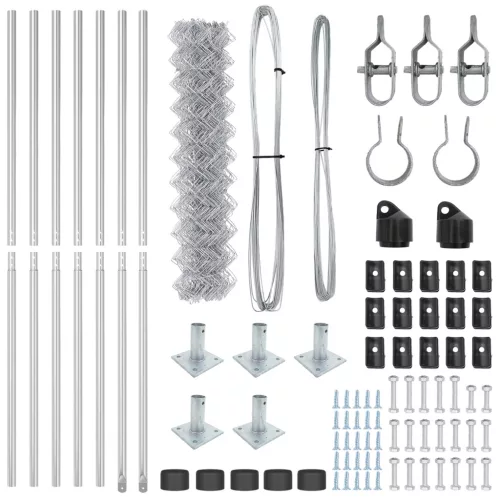  Láncos kerítés 7 földelő rúddal 1.2x10 m galvanizált acél