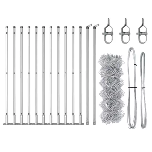  Lánc Kerítés 13 Flanged Posts 0.6x25 m Galvanizált Acél