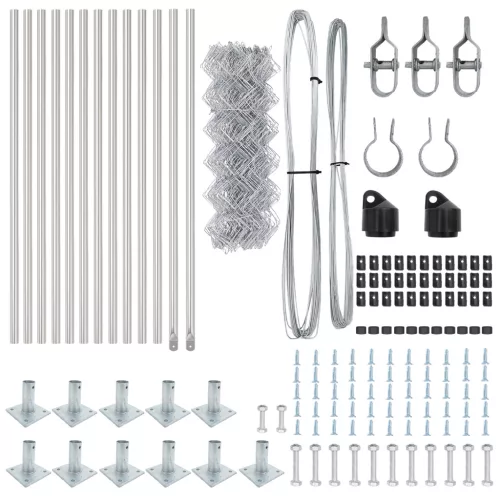  láncvédő kerítés 13 Flangolt oszloppal 0.4x25 m horganyzott acélból