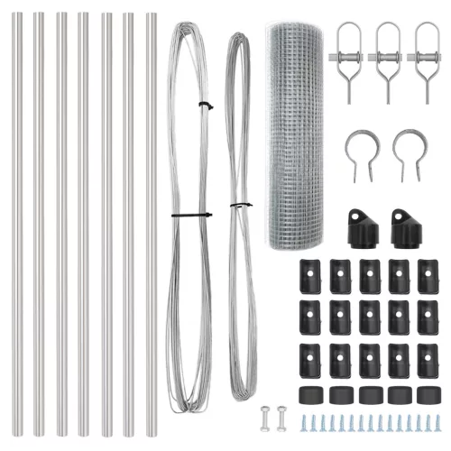  Hegesztett drótkerítés 7 oszloppal 0.8x10 m Galvanizált acél