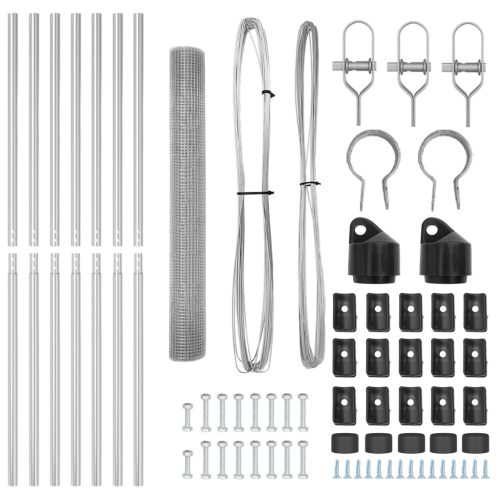  Kerítésoszlop Készlet 2 db Horganyzott acél 10 x 1 m Tartós