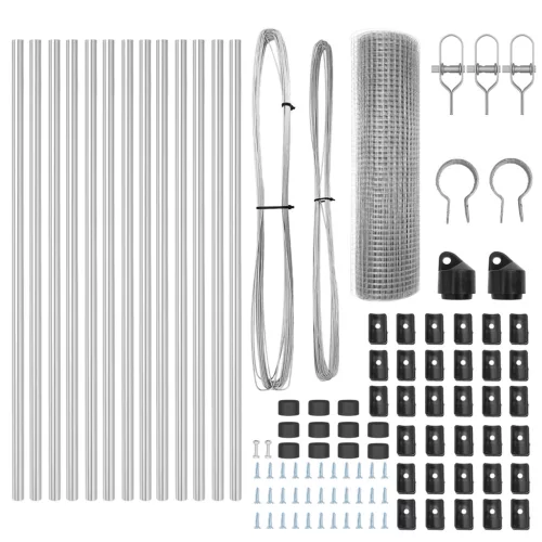  Kerítéstartó szett 2 db Horganyzott acél 25 x 0.5 m Tartós