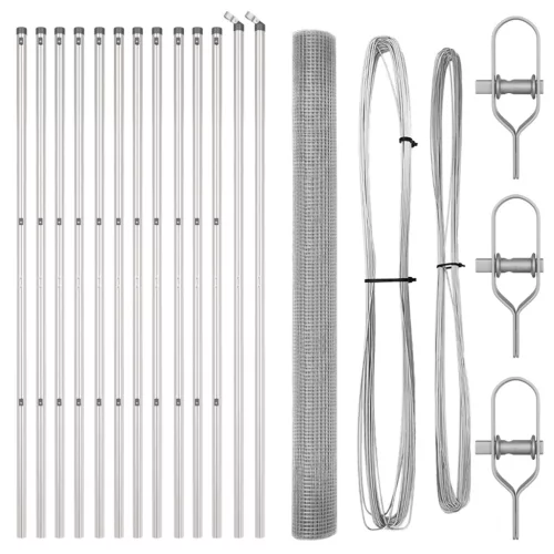  Hegesztett Drótkerítés 13 Oszloppal 1.5x25 m Galvanizált Acél