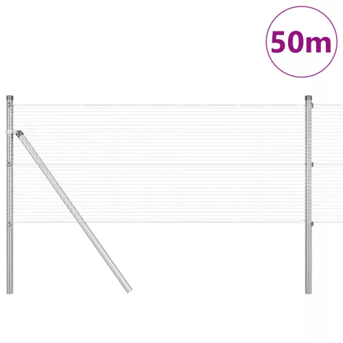  Hegesztett Hálókerítés 13 Oszloppal 0.5x50 m Galvanizált Acél