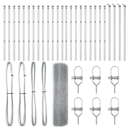  Horganyzott Fémkerítés 13 Oszloppal 0.6x50 m Horganyzott Acél