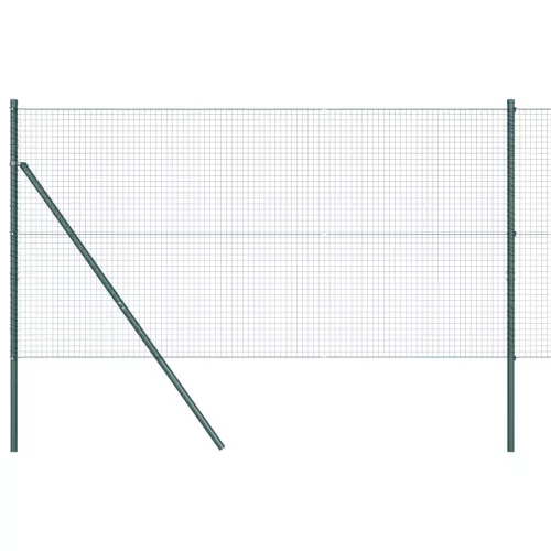 Hegesztett Drótkerítés 7 Oszloppal Zöld 1.2x10 m Acél