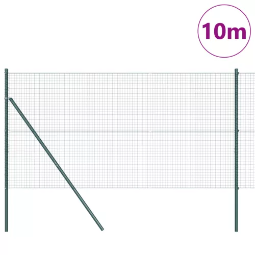  Hegesztett Drótkerítés 7 Oszloppal Zöld 1.2x10 m Acél