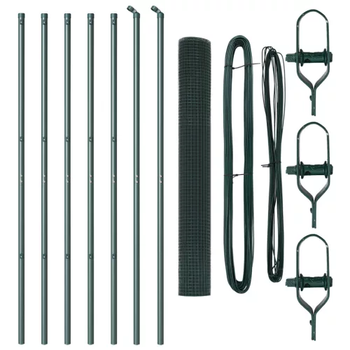  Hegesztett Drótkerítés 7 Oszloppal Zöld 1.2x10 m Acél