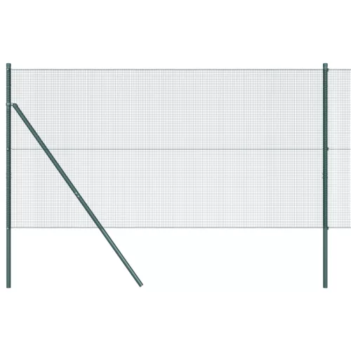  Fém kerítésoszlop készlet 2 db Zöld Fém, PVC bevonat 25 x 1 m