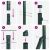  Fém kerítésoszlop készlet 2 db Zöld Fém, PVC bevonat 25 x 1 m