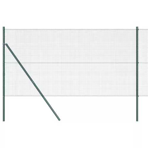 Hegesztett Drótkerítés 13 oszloppal Zöld 1.4x25 m Acél