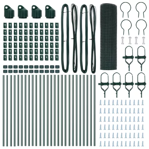  Hegesztett Drótfence 13 Oszloppal Zöld 0.5x50 m Acél