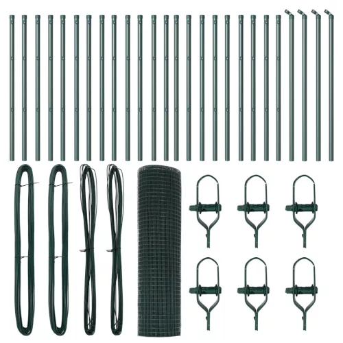  Hegesztett Drótkerítés 13 Oszloppal Zöld 0.8x50 m Acél