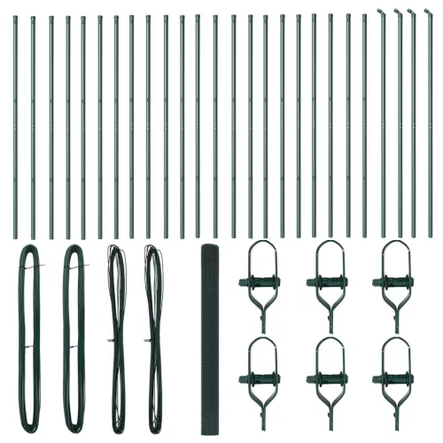  hegesztett drótkerítés 13 oszloppal Zöld 1.5x50 m acél