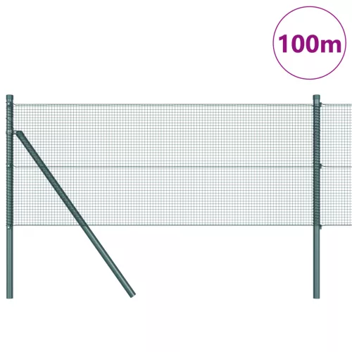  Hegesztett Drótfence 13 Oszloppal Zöld 0.6x100 m Acél