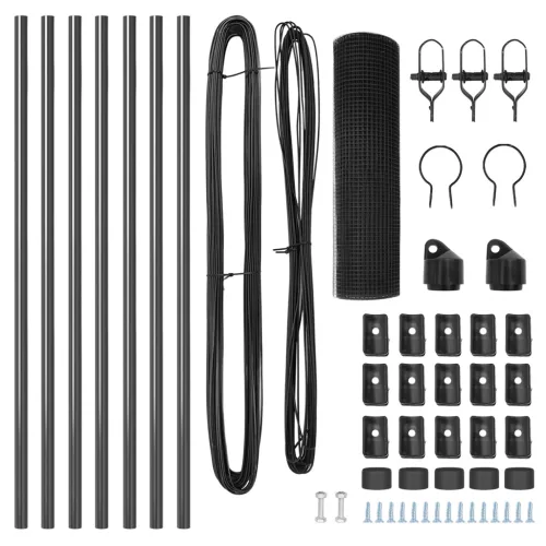  Hegesztett Drótháló 7 Oszloppal Szürke 0.8x10 m Acél