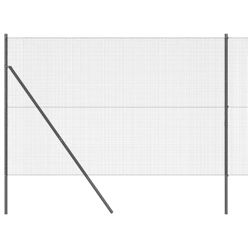  horganyzott drótkerítés 7 oszloppal Szürke 1.6x10 m acél