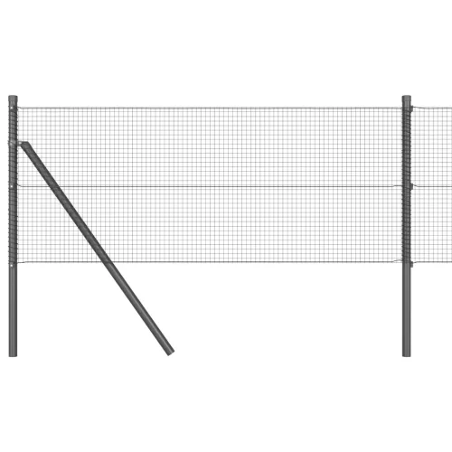  Kerítésoszlop Készlet 2 db Szürke Műanyag, Fém 25 x 0.5 m