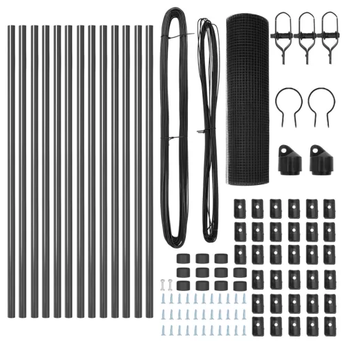  Hegesztett Drótháló Kerítés 13 Rögzítőossal Szürke 0.6x25 m Acél